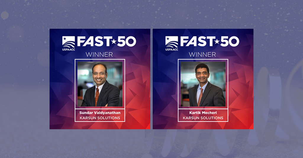 Image of USPAACC Fast 50 Winners Sundar Vaidyanathan and Kartik Mecheri. Both were awarded at the2022 CelebrASIAN Business and Procurement Conference